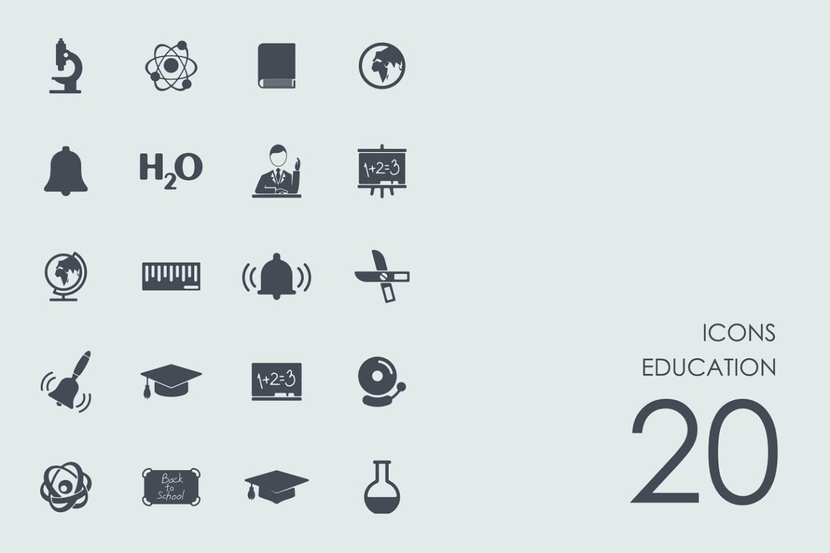 教育图标素材 Education icons