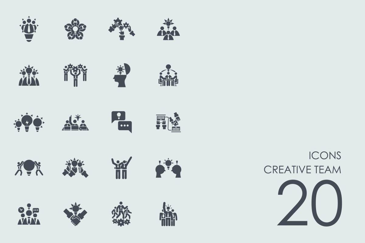 创意团队图标素材 Creative team icons
