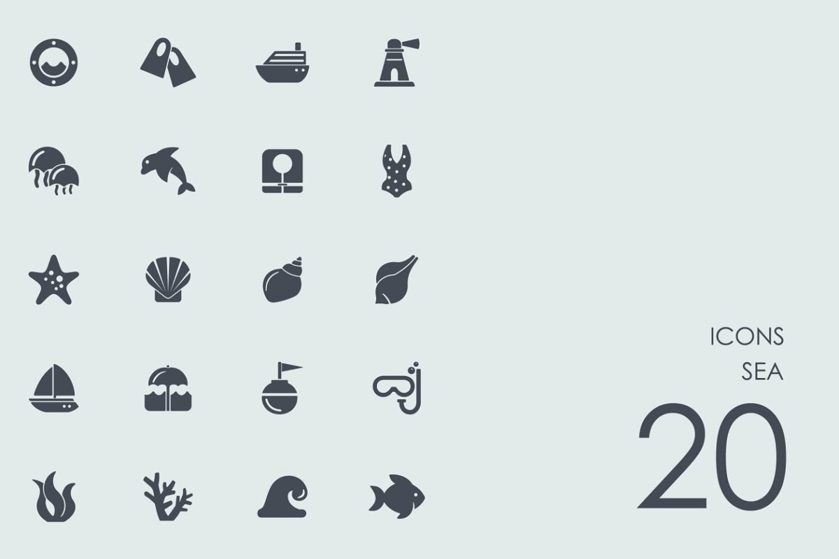 海洋元素图标 Sea icons