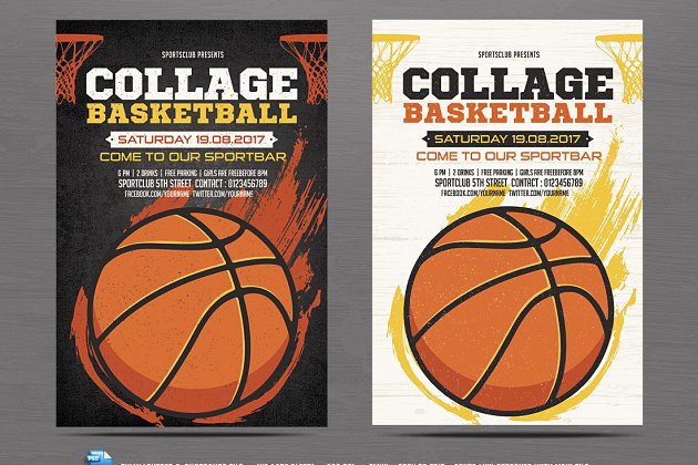 篮球宣传单模板 Basketball Flyer Template