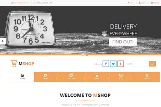 Bootstrap 电商完整主题模板 MShop – E-Commerce Delivery Theme