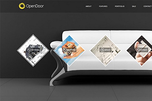 室内设计网站模板 OpenDoor – Interior Design Portfolio