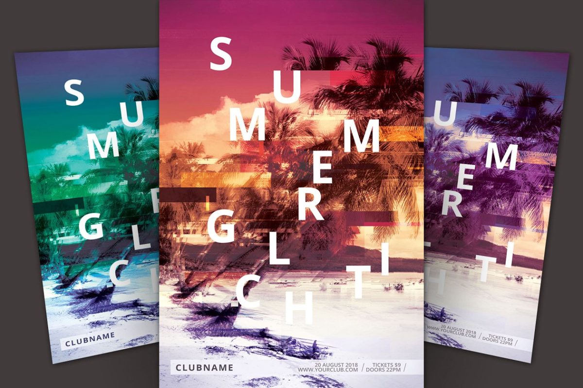 夏季活动海报 Summer Glitch Flyer