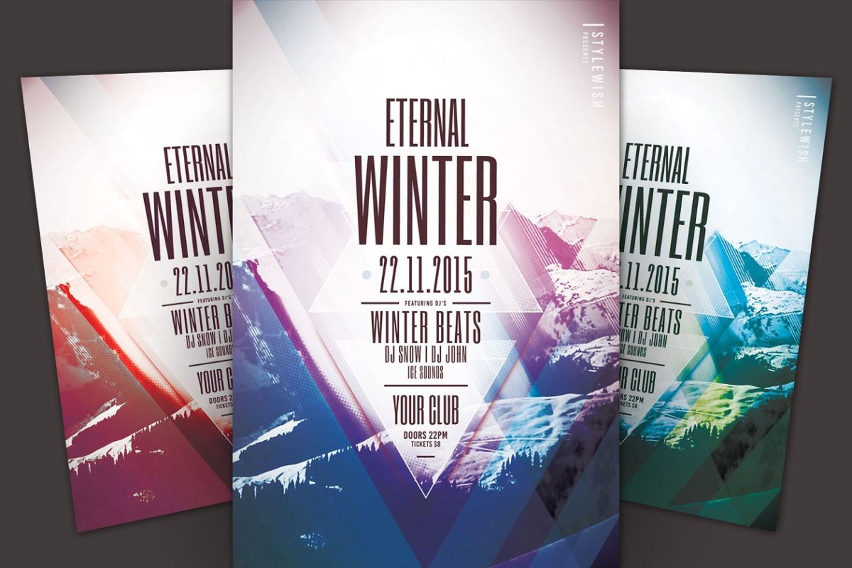 永恒的冬天传单海报模板 Eternal Winter Flyer Template