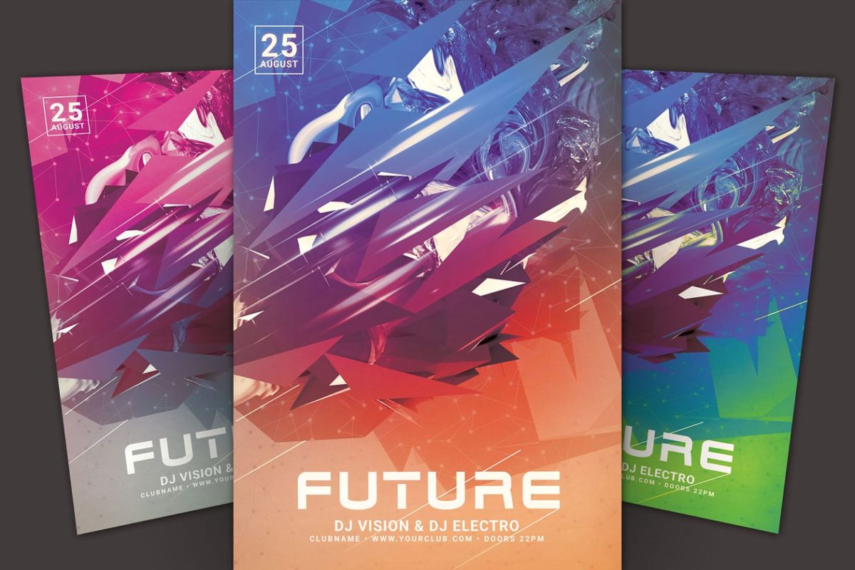 未来感觉的海报模版 Future Flyer Template