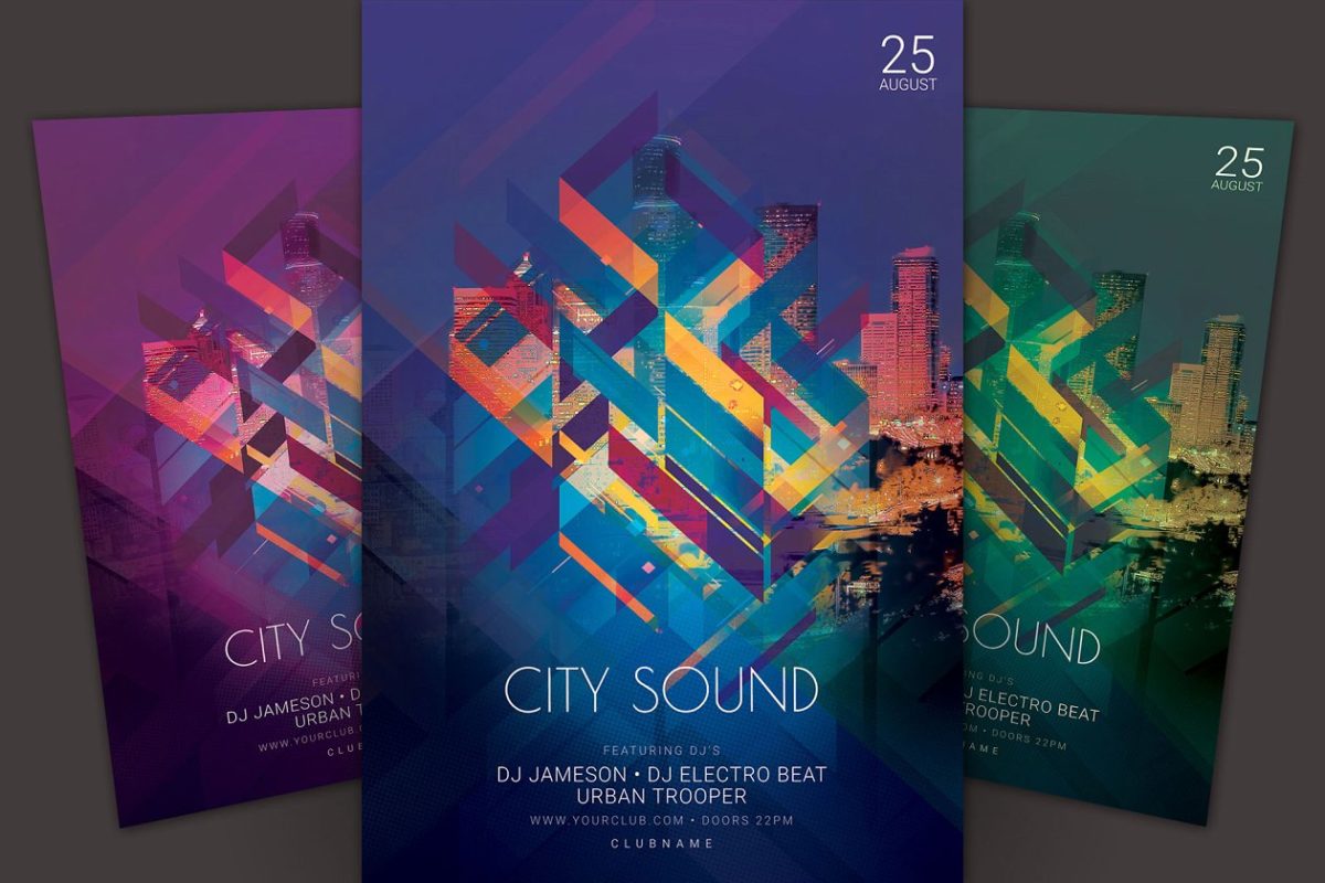 城市音乐海报模板 City Sound Flyer Template