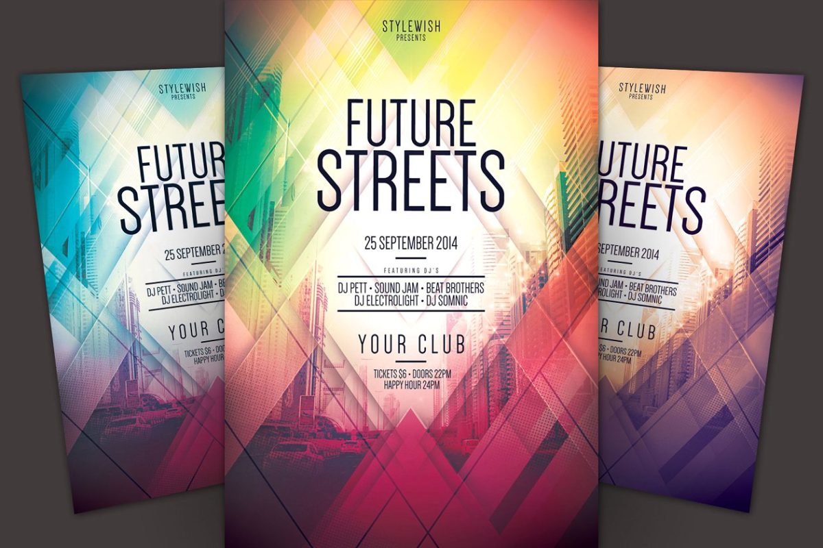 未来的街道传单海报模板 Future Streets Flyer Template