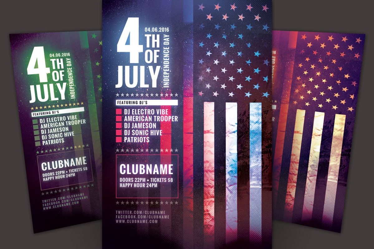 美国国庆海报模板 Fourth of July Flyer Template