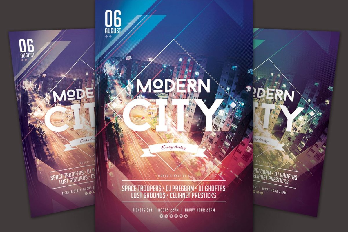 现代城市传单模板 Modern City Flyer Template