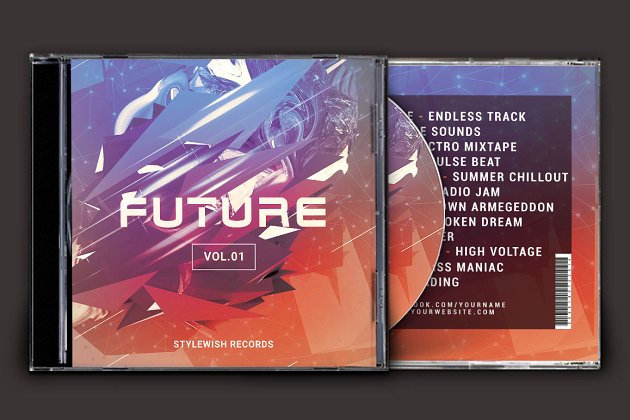 抽象主题音乐CD封面模板 Future CD Cover Artwork