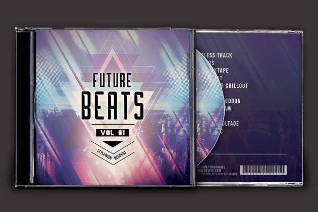 音乐CD封面模板 Future Beats CD Cover Artwork