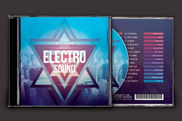电子音乐CD封面模板 Electro Sound CD Cover Artwork