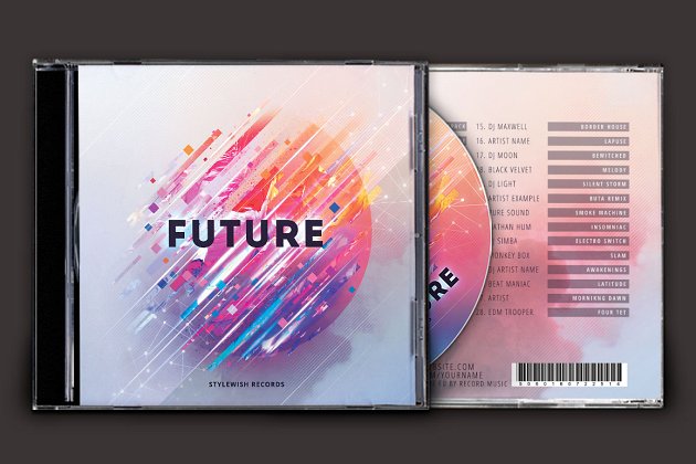 抽象音乐CD封面模板 Future CD Cover Artwork