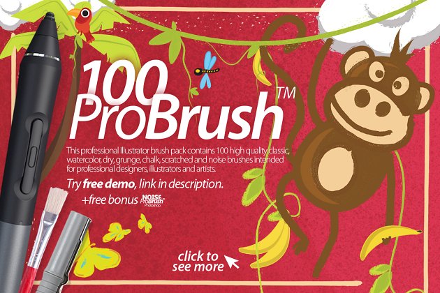 AI笔刷下载 ProBrush™ 100 + Free Demo