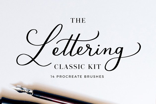 流畅的手绘笔刷文件 Procreate Lettering Brushes Classic