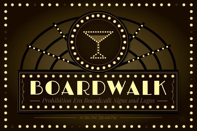 舞厅夜店招牌模型 Prohibition Era Boardwalk Signs