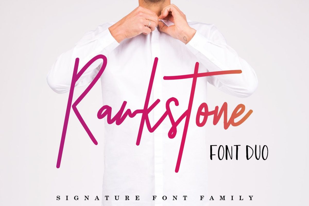 大气的手写签名英文字体 Rawkstone Font Duo