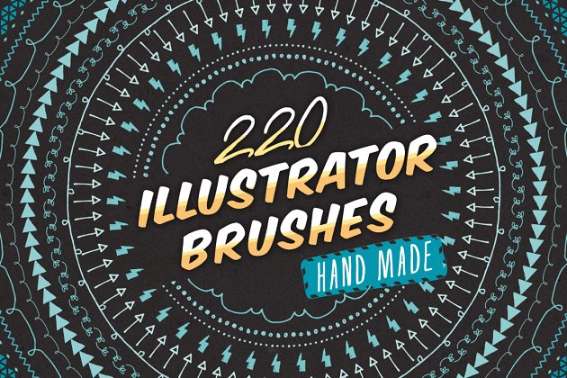 220手绘图形笔刷 220 Sketched Illustrator Brushes