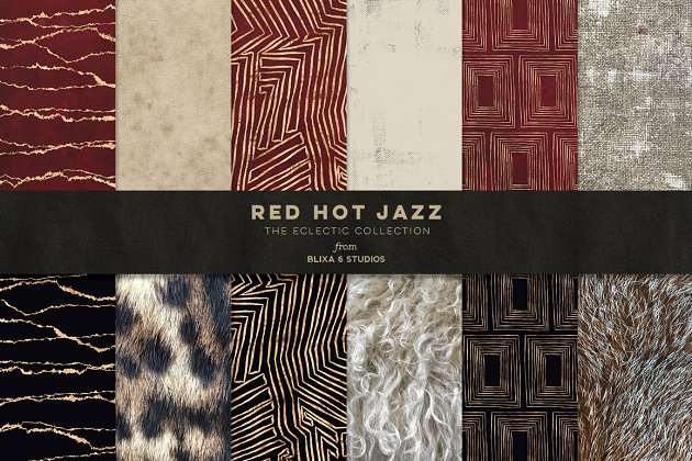 烫金爵士背景纹理 Red Hot Jazz Golden Graphics