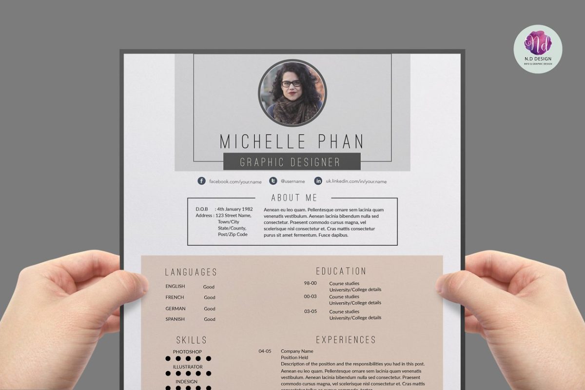 现代个性简历模板 Modern resume template