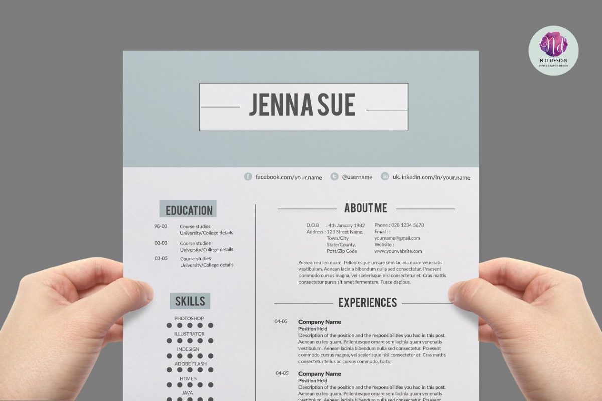 个性简历模板 Resume template