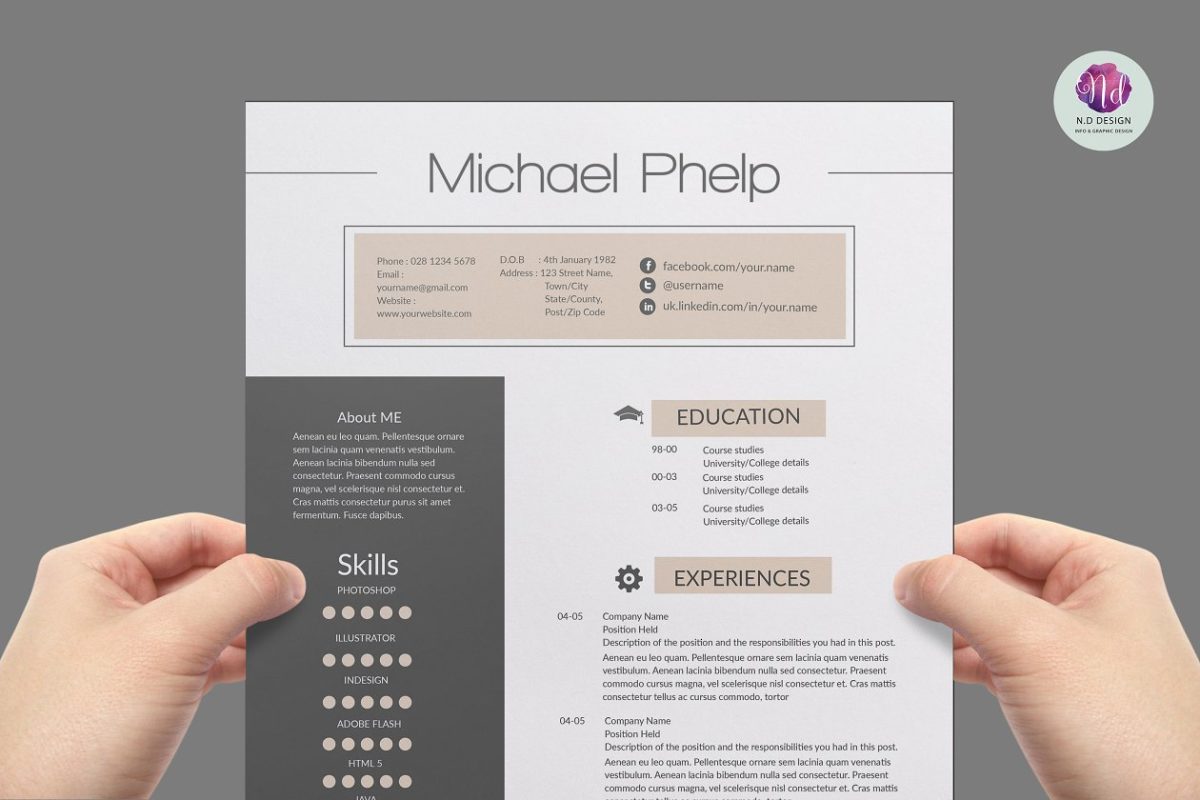 专业的简历模版 Professional resume template