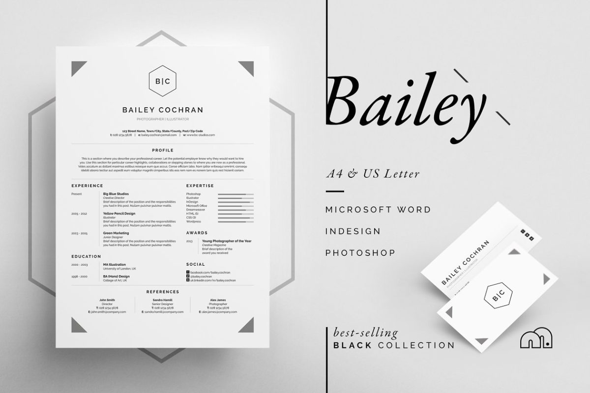 商业简历模板 Bailey – Resume/CV
