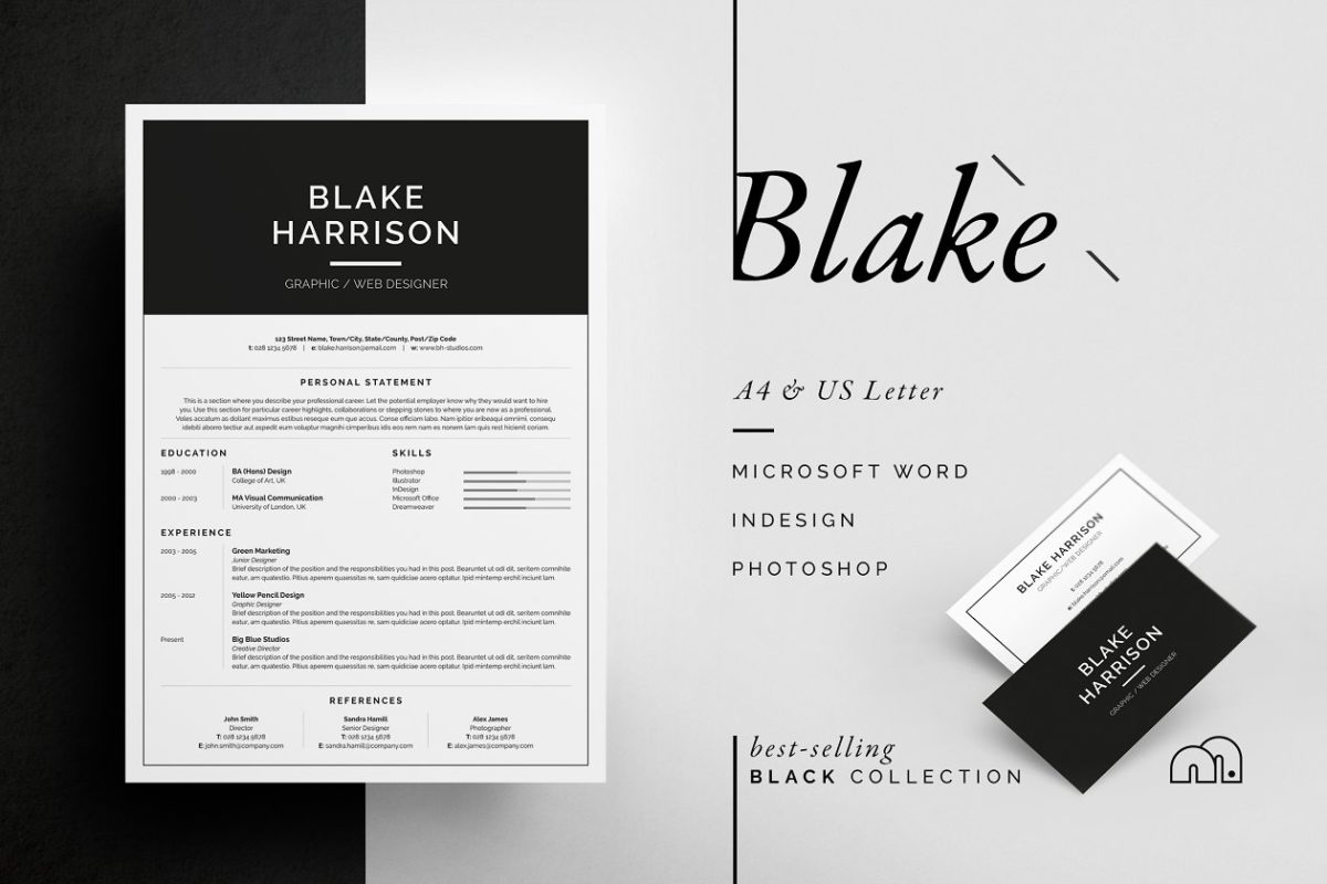 高端简历模板 Blake – Resume/CV