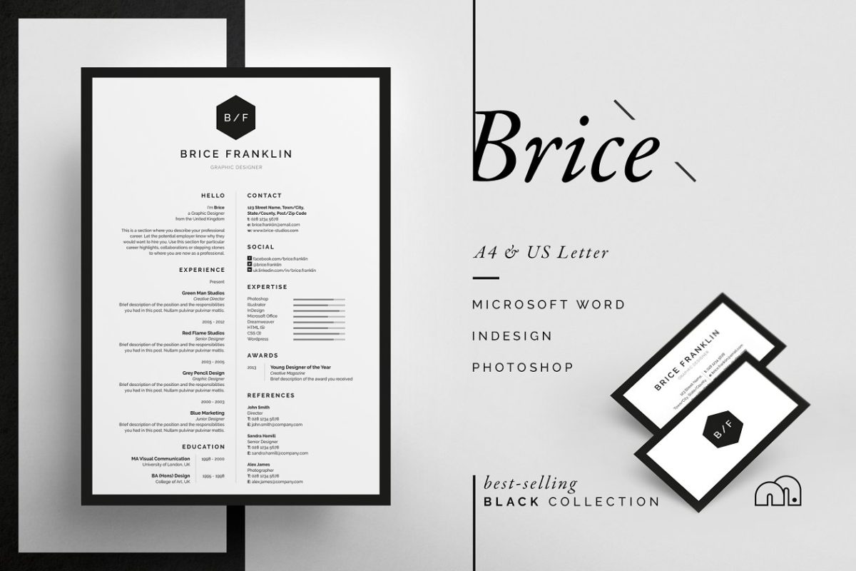 高端简历模板 Brice – Resume/CV