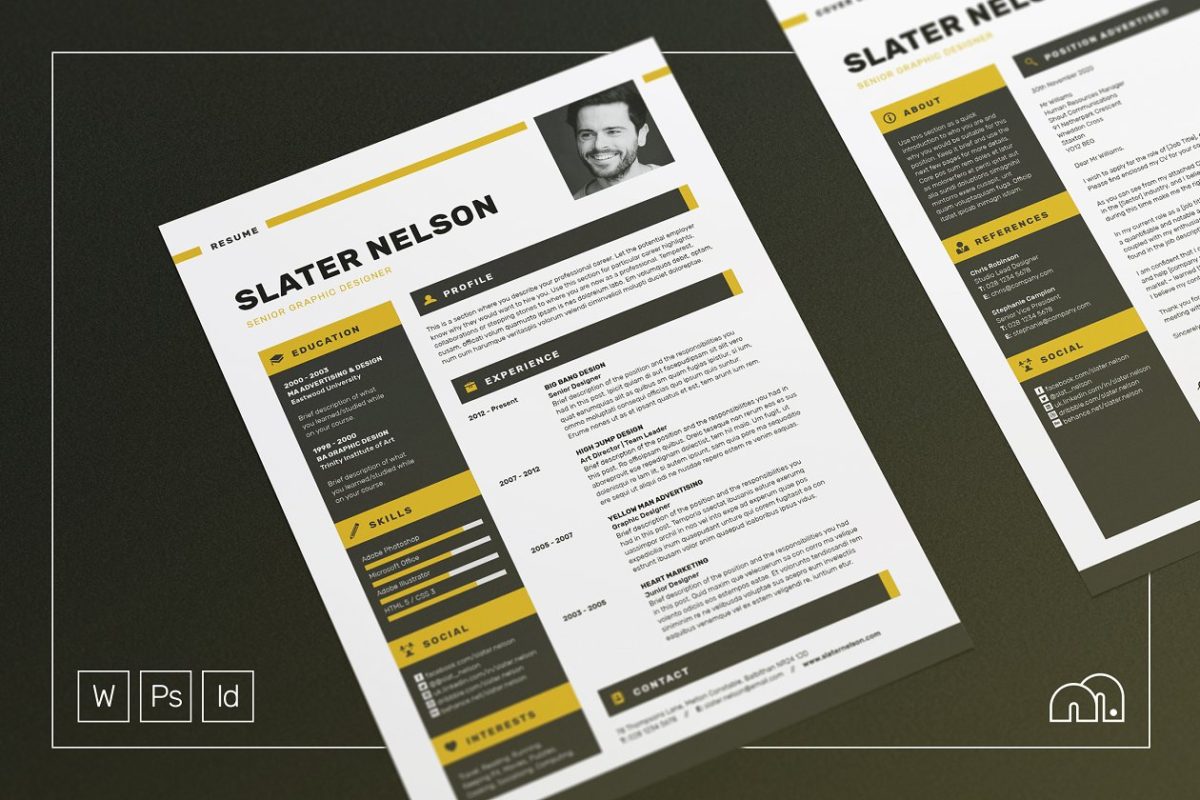 专业的简历模板 Slater – Resume/CV
