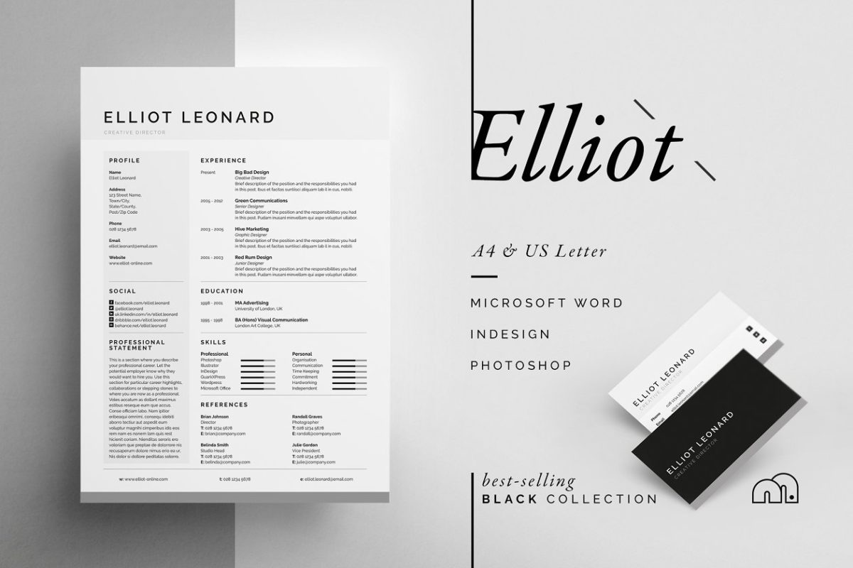 高端简历模板 Elliot – Resume/CV