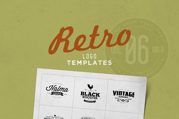 经典logo图形模板 Retro Logo Templates V.06