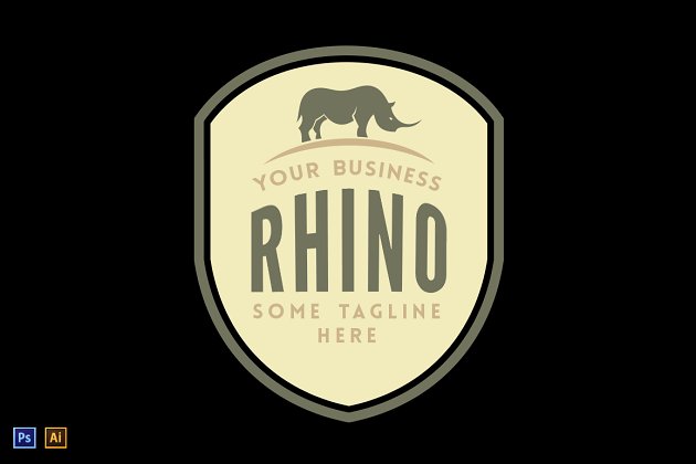 经典矢量logo模板 Rhino: Vintage Logo Template