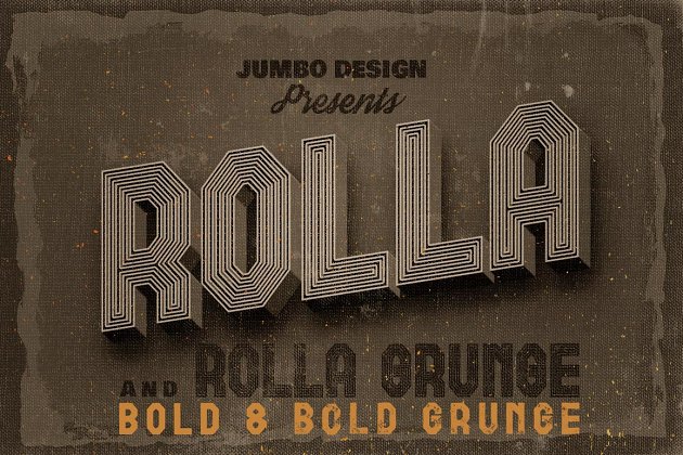经典酷炫字体下载 Rolla – 4 Retro Style Fonts