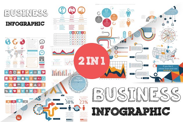 数据图表ppt素材模板 Business Infographic Bundle