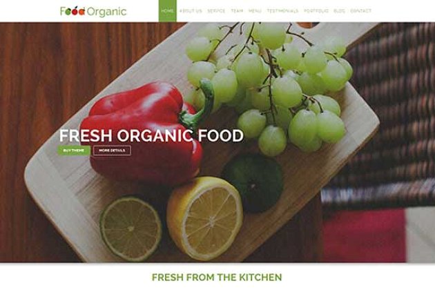 食物主题博客模板 Food Organic – For Healthy Food HTML