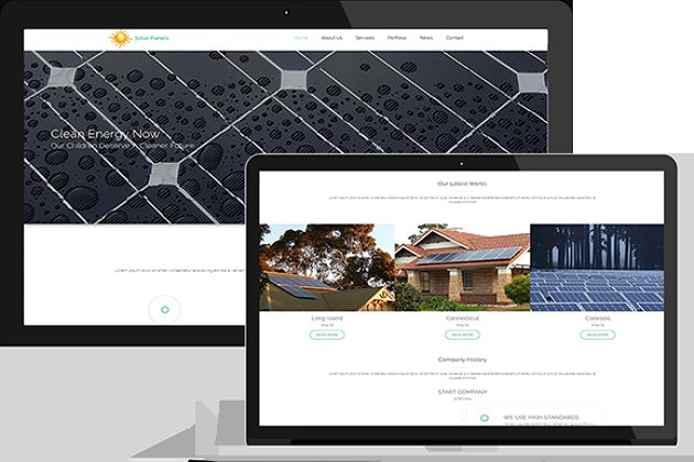 太阳能电池板网站模板 Solar Panels-Solar Energy Template