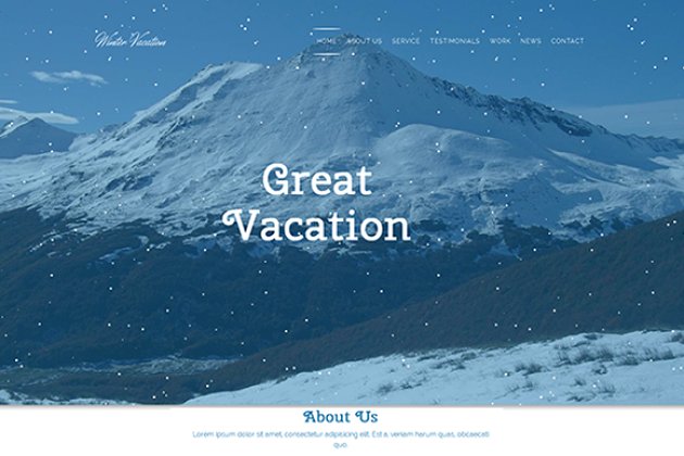 冬季假日主题模板 Winter Vacation – Travel HTML Theme