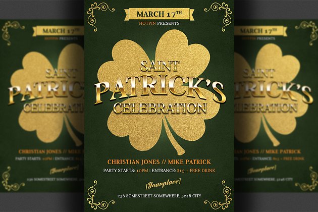 圣帕特里克节传单模板 Saint Patrick’s Day Flyer Template