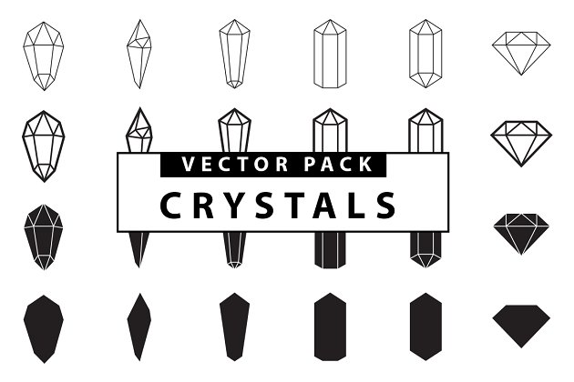 多边形水晶图形 Crystals Vector Pack