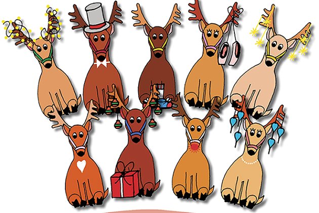 驯鹿手绘插图 Reindeer Hand Drawn Illustrations