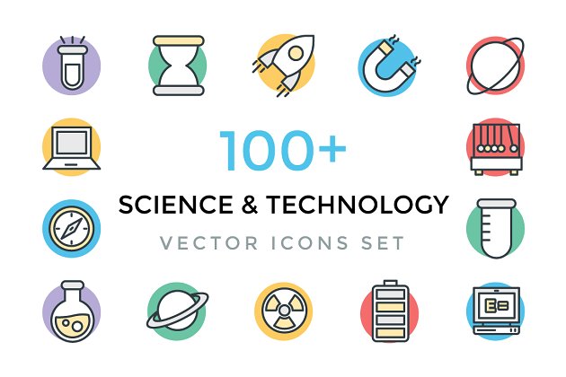 科技图标大全 100+ Science and Technology Icons