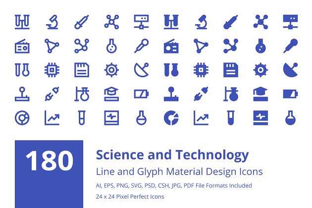 科学技术图标素材180 Science and Technology Icons