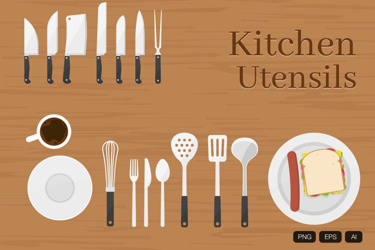 31种厨房元素插画图形 31 Kitchen Utensils Vector