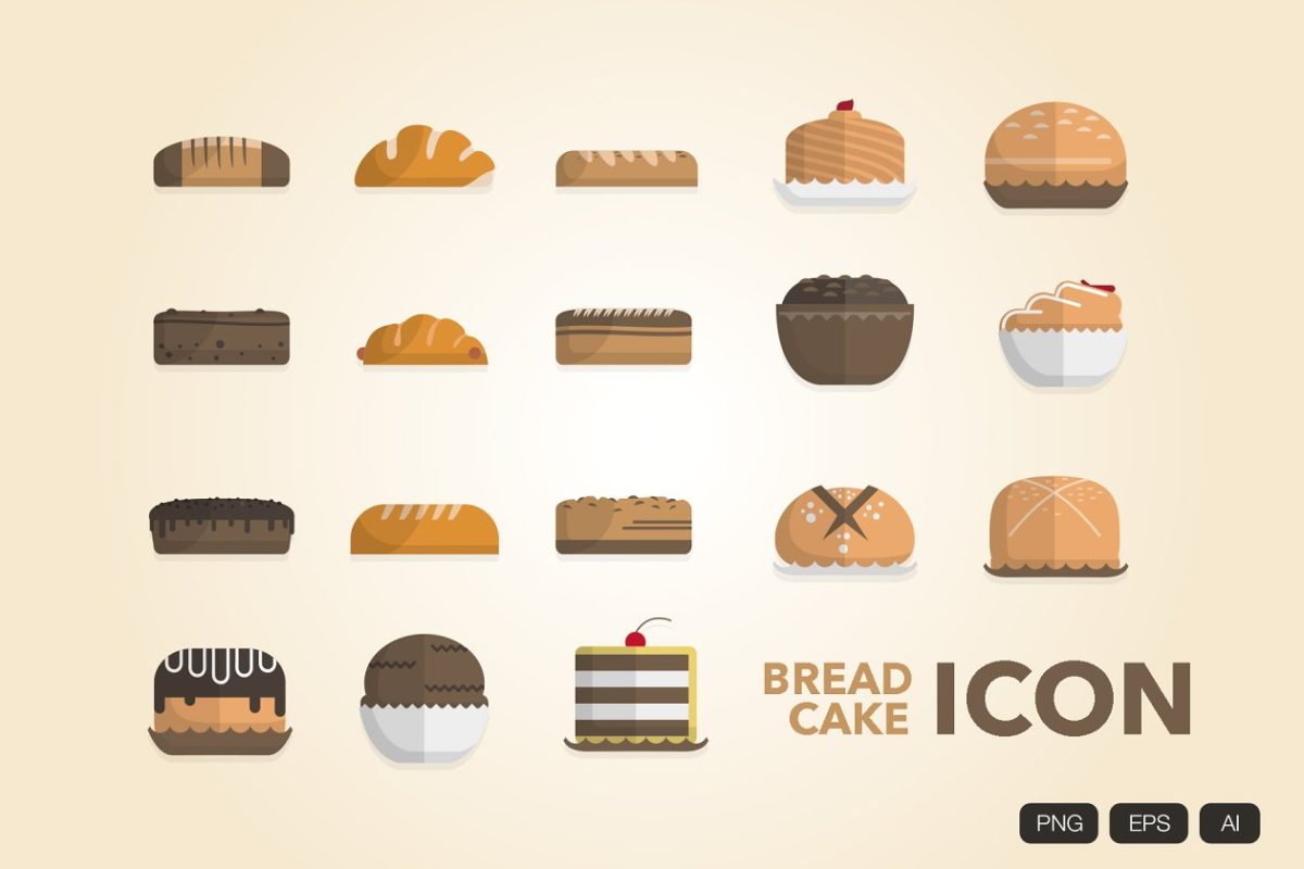 咖啡面包图标素材 18 Bread & Cake