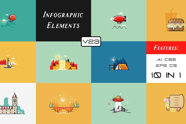 信息图表元素插画 Infographic Elements (v23)