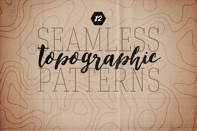 无缝的地形模式背景纹理 Seamless Topographic Patterns Vol 1