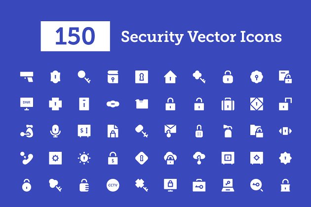 互联网安全矢量图标 150 Security Vector Icons