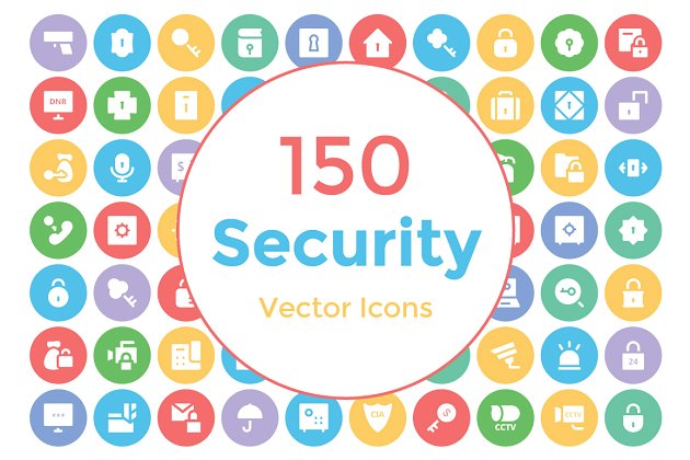 安全矢量图标 150 Security Vector Icons