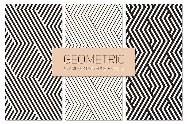 无缝四方连续图案背景 Geometric Seamless Patterns Set 10